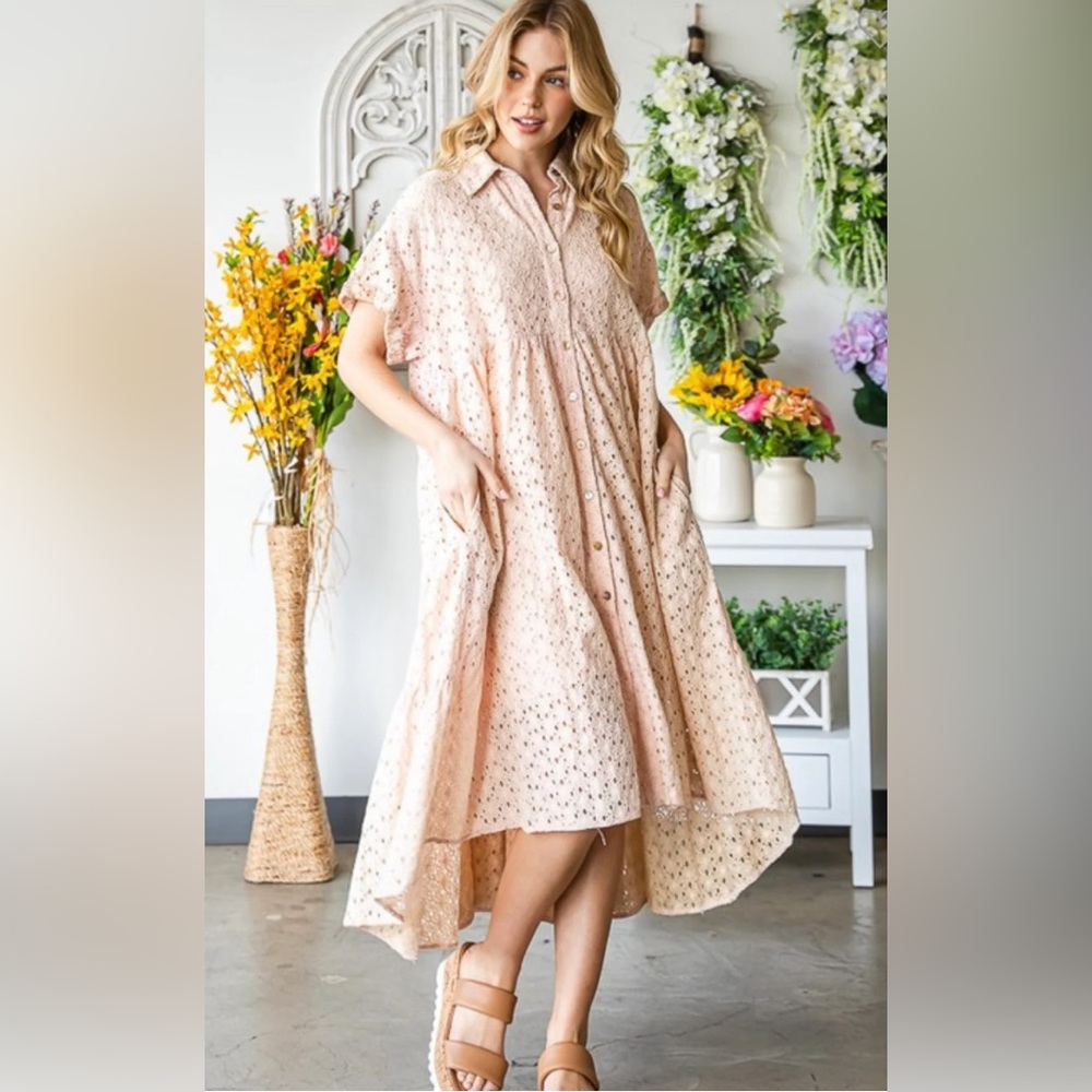 Oli & Hali Cream High Low Dress